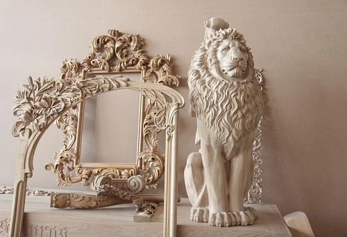 Decorative frame with detailed carved pattern, showcasing classic applied art style.