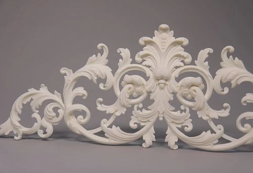 Chandelier molding for ceiling &mdash; a decorative element made of white polyurethane with a classic relief ornament