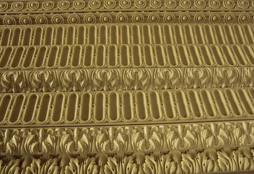 Carved wooden moldings with exquisite ornaments