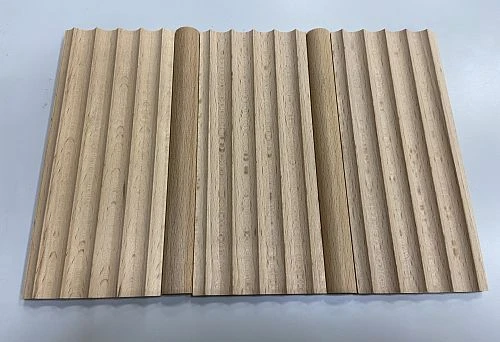 Photo of wooden planks with 3D relief, designed for creating a cozy interior in a home.