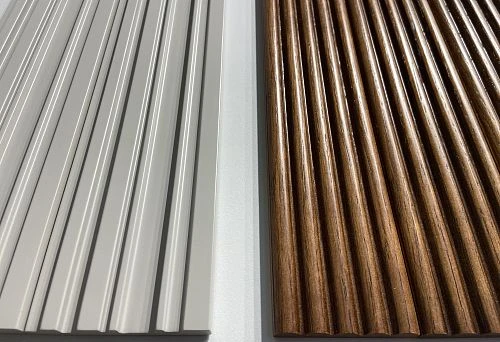 Two types of wooden planks with different colors and textures, demonstrating the variety of finishing solutions.
