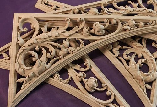 Carved applied decoration for doorways