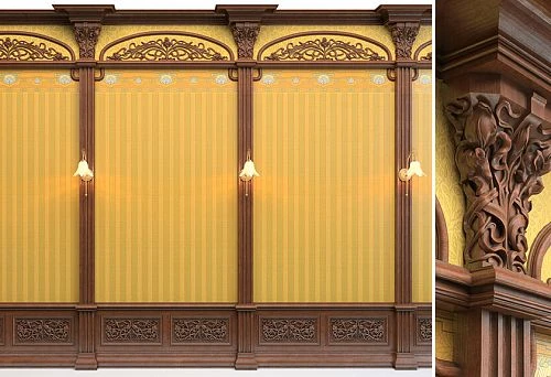 Example of combining different decorative elements in interior design