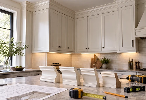Upper cornice for kitchen cabinets: how to choose the size, profile, and install it correctly