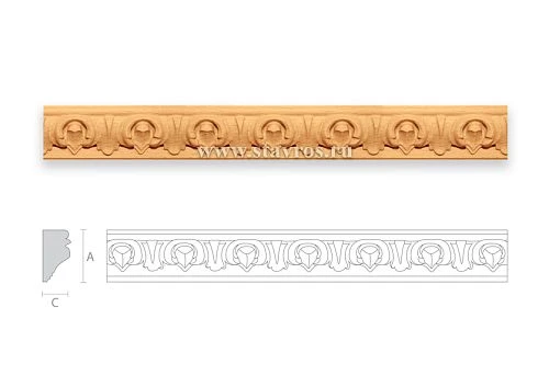 Carved wooden picture frame with classic ornament