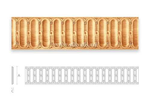 Carved Wooden Plank with Classic Pattern for Door Framing