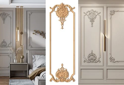 Elegant Furniture Decor with Carved Patterns for Interior.