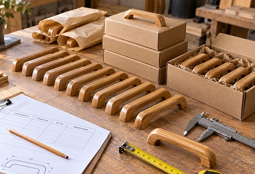 Wooden furniture handles in small wholesale quantities made of natural wood