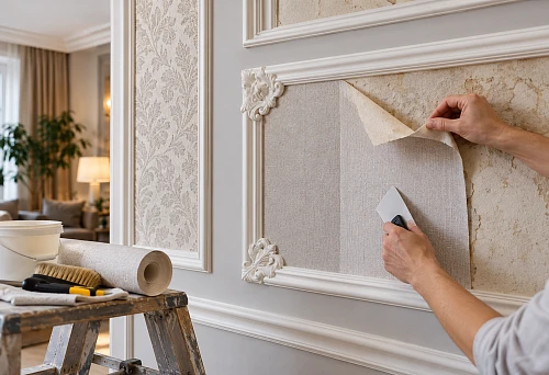 Polyurethane foam, polystyrene, or polyurethane: how to re-wallpaper inside moldings without removing the stucco
