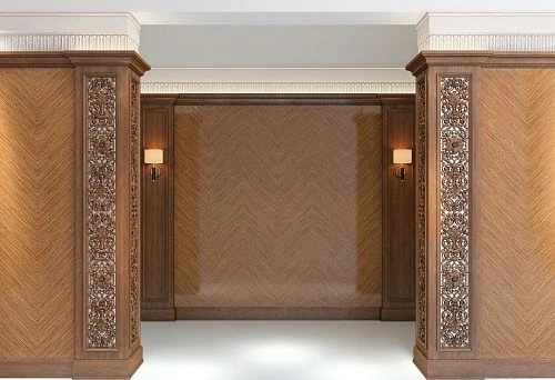 Exclusive wooden partitions for space zoning.