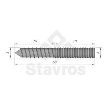 Metric screw with metric thread drawing