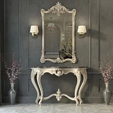 STL-015 console pedestal made of solid wood in interior