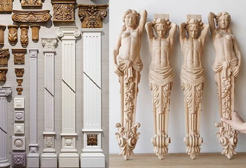 Decorative furniture columns and capitals for updating a classic interior.