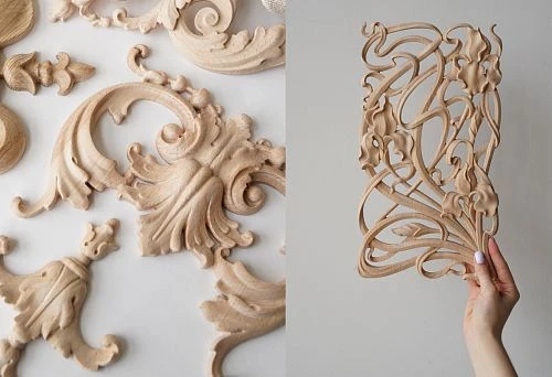 Ornate wooden panel &mdash; an exquisite element for facade decoration.