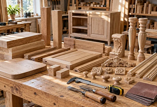 Solid wood elements for furniture making: where solid wood is needed and which parts are more cost-effective to buy ready-made
