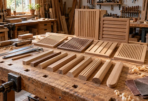 Shaped wooden slats for furniture: how to choose the cross-section, spacing, and layout on the facade
