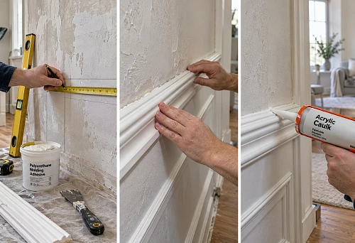 How to install polyurethane moldings on an uneven wall: preparation, fastening, and sealing gaps