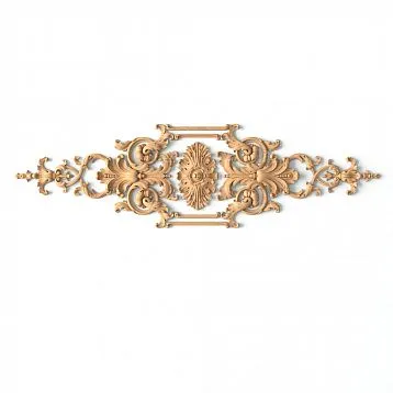 Geometric ornament on carved wooden appliqu&eacute; N-422