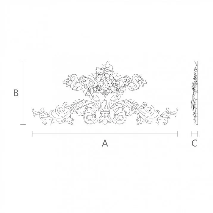 Decorative Wooden Insert N-224 Drawing