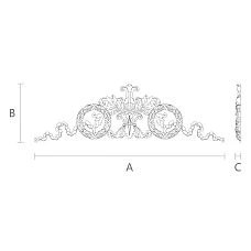 Central Insert N-183 with Elegant Carved Pattern Drawing