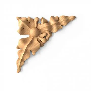 Wooden Applique with Relief Pattern in Rococo Style N-226L for Decorating Corner Surfaces