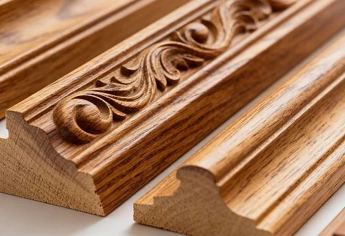 Wood trim with carved ornament and smooth finish for purchase