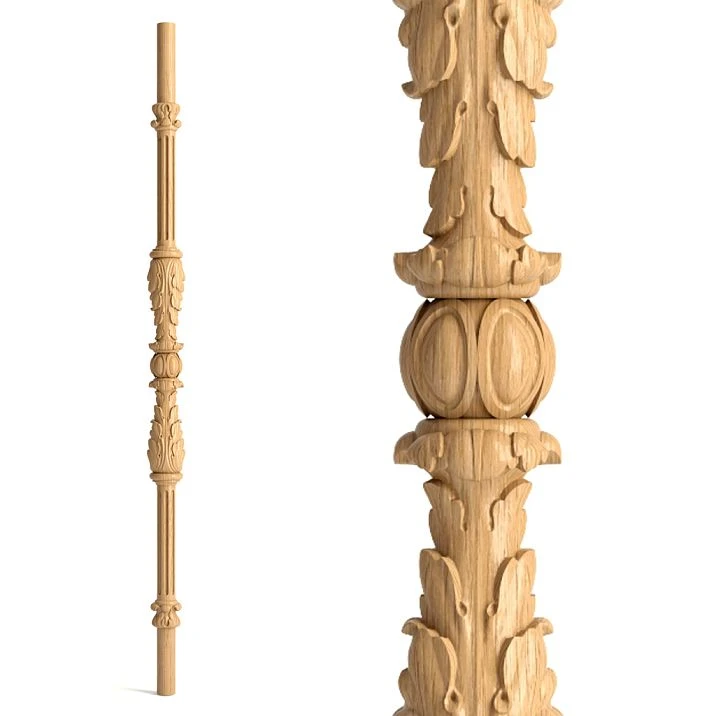 Carved Wooden Stair Baluster L-016