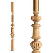 Carved wooden baluster L-018