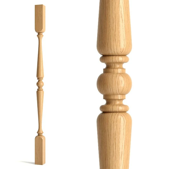 Precision wooden baluster L-021 for staircase in classic style