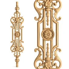 Carved wooden baluster L-033 with delicate decoration