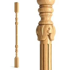 Wooden decorative item &mdash; stair baluster L-045 with vertical grooves
