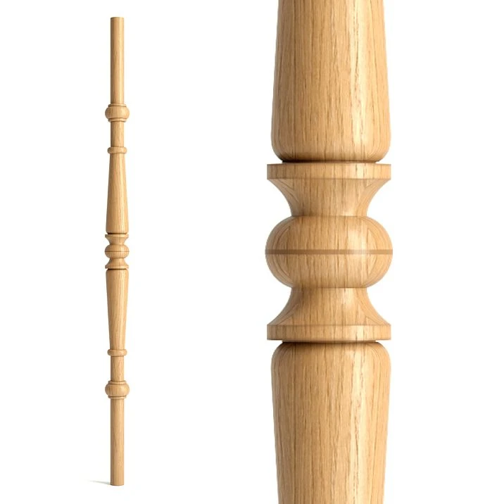 Wooden staircase baluster L-056 made of quality oak or beech