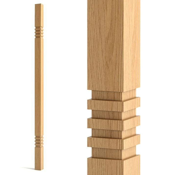 Wooden staircase decor item L-097 with rectangular shape and textured surface