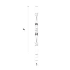 Elegant wooden stair baluster L-025 drawing