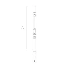 Staircase balustrade with L-040 wooden balusters drawing