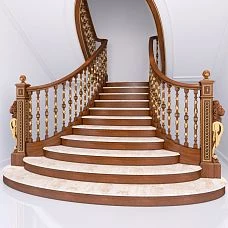 Carved staircase detail L-041 photo of staircase with balusters