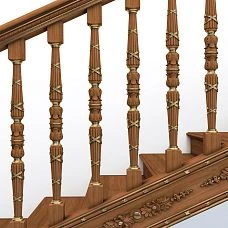 Wooden staircase baluster L-046 in classic style with symmetrical design