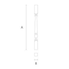 Drawing of the stair baluster L-054 with minimalist and elegant design