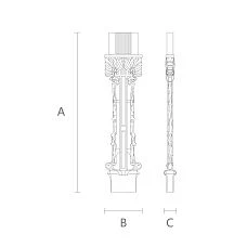 Newel post, natural and eco-friendly wooden product, durable and strong drawing