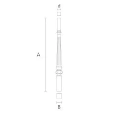 Wooden stair baluster L-060 in a classic interior &mdash; drawing