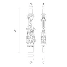 Impressive wooden staircase baluster L-106 drawing