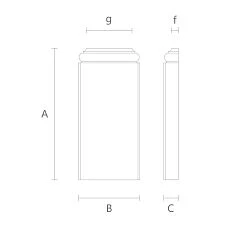 Carved BS-002 pilaster base from beech, drawing