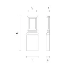 Base for pilaster. Carved wooden decor BS-008 for pilaster drawing