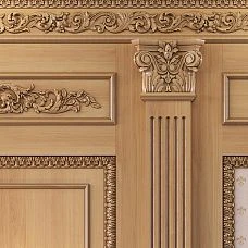 Interior with carved elements and BS-009.1 pilaster base, accentuating the classical style