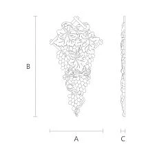 Carved Applique N-255 for decorating facades, furniture, walls - drawing