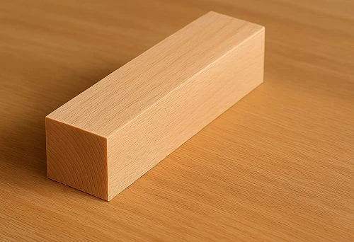 Beech wood beam &mdash; a smooth and even wooden blank with characteristic light texture