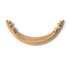 Carved wooden overlay with ribbon