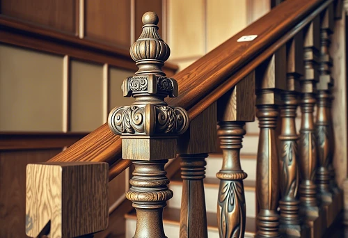 Baluster Ulyanovsk &mdash; carved wooden balusters and staircase posts with artistic finish