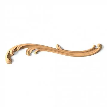 Wooden decorative overlay N-427R, carved, for furniture and walls, made of oak or beech