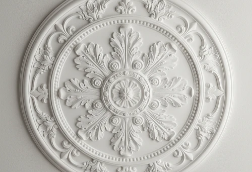 Round Polyurethane Ceiling Rosette with Classic Ornament